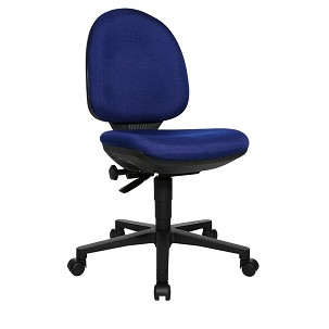 Tec 50 Industrie-Drehstuhl, blauer Stoff, schwarzes Fußkreuz